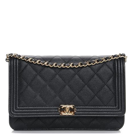 chanel wallet on chain boy black on black|chanel woc online shop.